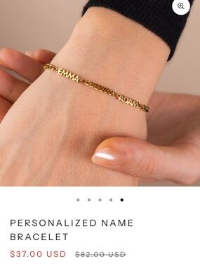 Personalized Cameron Name Bracelet - Gold